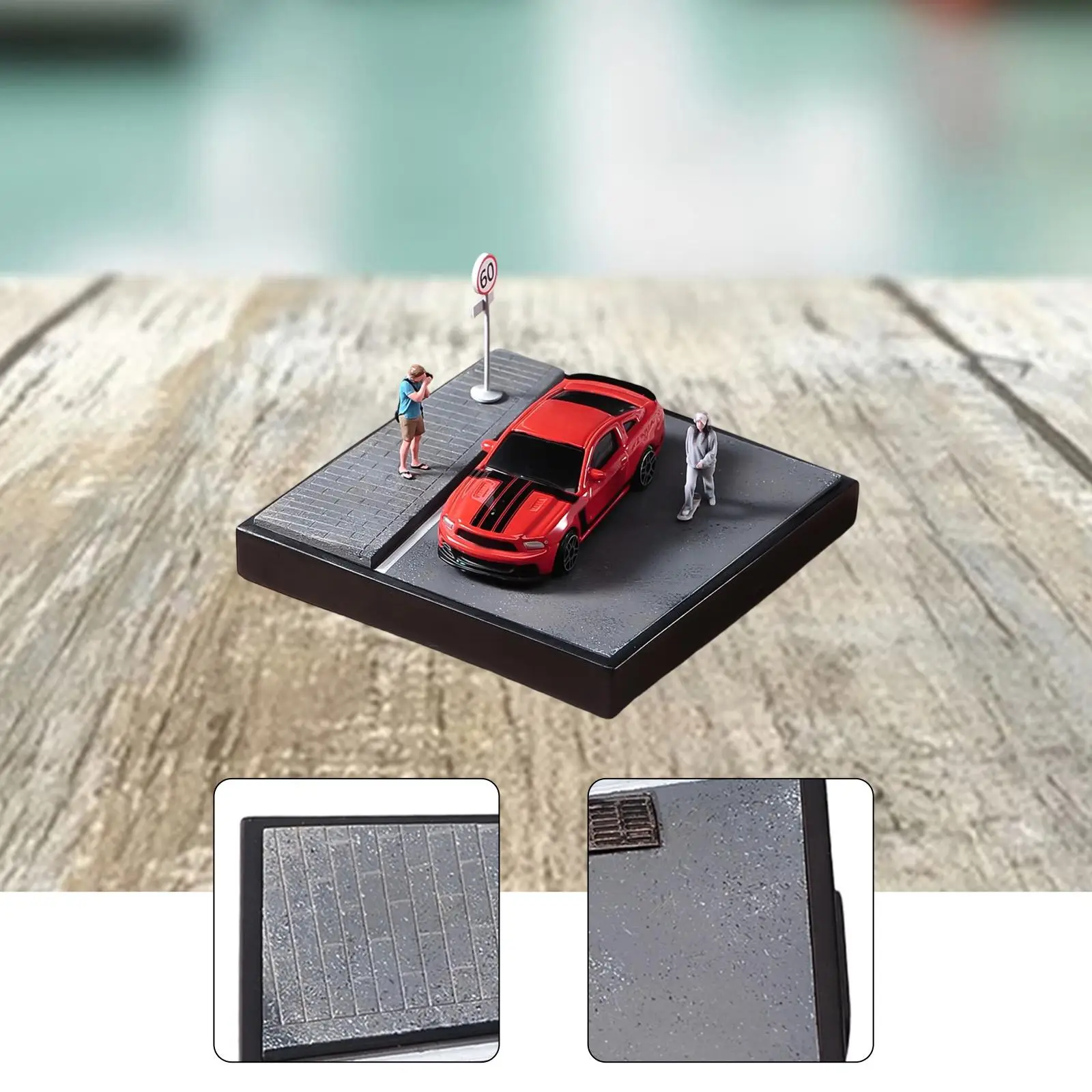 

Model Car Display Base 1 64 Scale Plastic Highway Corner Scene Platform for Showcase Vintage Retro Car Models Decor