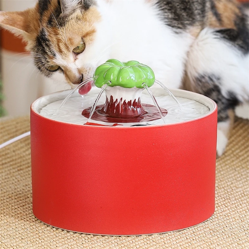 

Ceramic Cat Water Fountain Automatic Silent Circulating Filter Pet Waterer For Cats And Kittens Indoor Table Home Cozy Gift