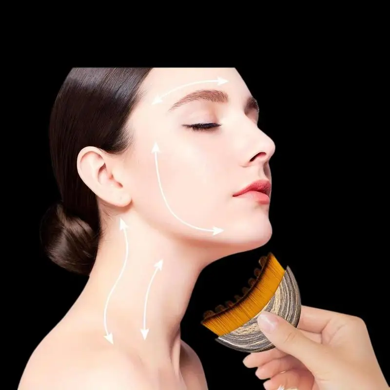 فرشاة تدليك جافة للجسم لتصريف اللمف، فرشاة تدليك خشبية لتحديد ملامح الوجه، مشط تدليك وتقشير جاف للجسم والوجه