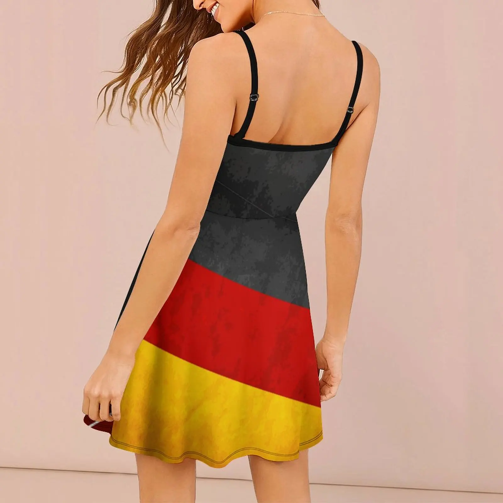 Germany  German Flag  National Flag of Germany Women's Sling Dress Funny Novelty Strappy Dress Top Quality Sexy Woman's Clothing