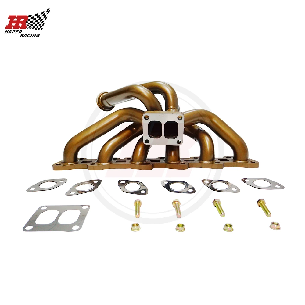 Haper Racing Ceramic Coating SS304 42mm Top Mount  T4 Exhaust Manifold For R31 R32 RB20DET RB25DET 240sx S13 S14 1989-1999