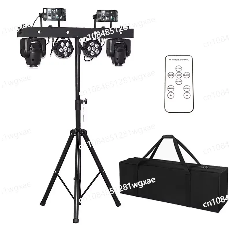 

4-in-1 Bracket New 2x30w Moving Head Light+6x5w Par+10w RGBW Butterfly Strobe Light