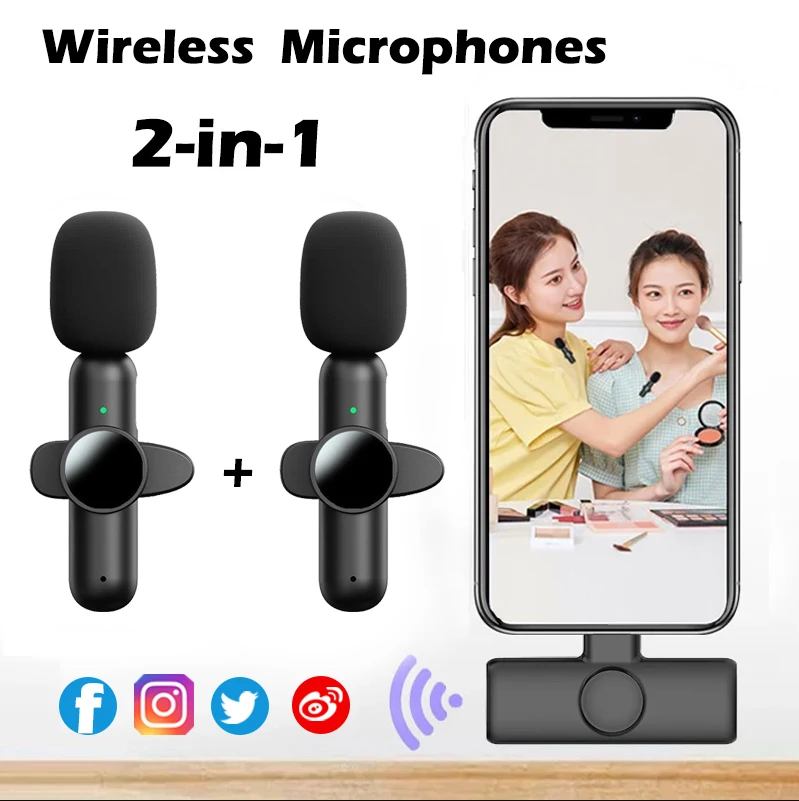 Microphone Lavalier sans fil portable, antibruit, audio, vidéo, statique, iPhone 15, iPad, Xiaomi, Samsung, Live Game Mic, Nouveau