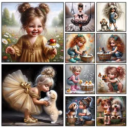 DIY Diamond Painting Kit for Kids with Animal Full Square Round Diamond Embroidery Handmade Mosaic Home Decor Gifts