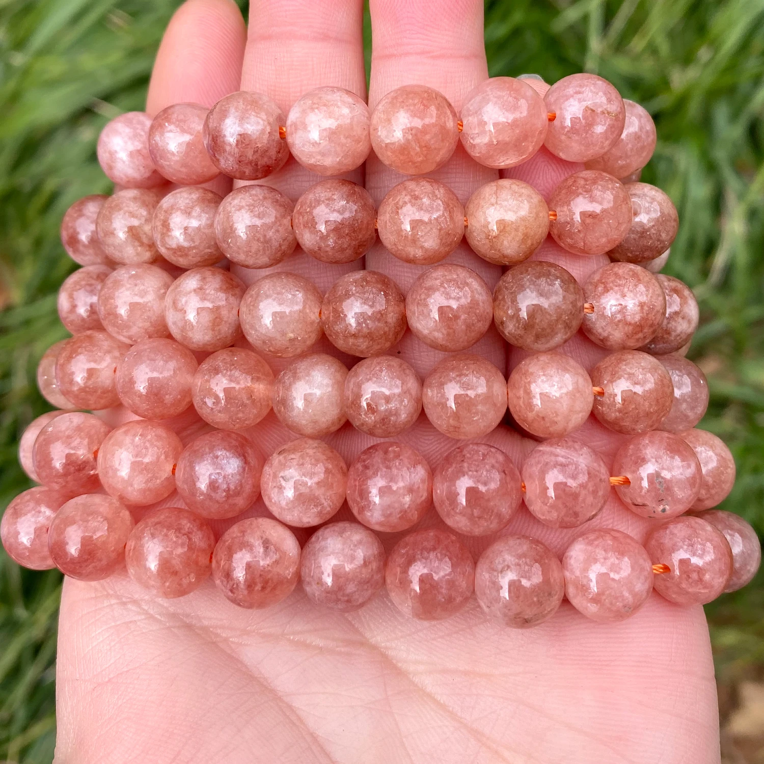 Round Sun Stone Beads DIY Necklace Bracelet Loose Spacer Sunstone For Jewelry Making Beadwork Size 4/6/8/10/12mm 15\'\' Wholesale