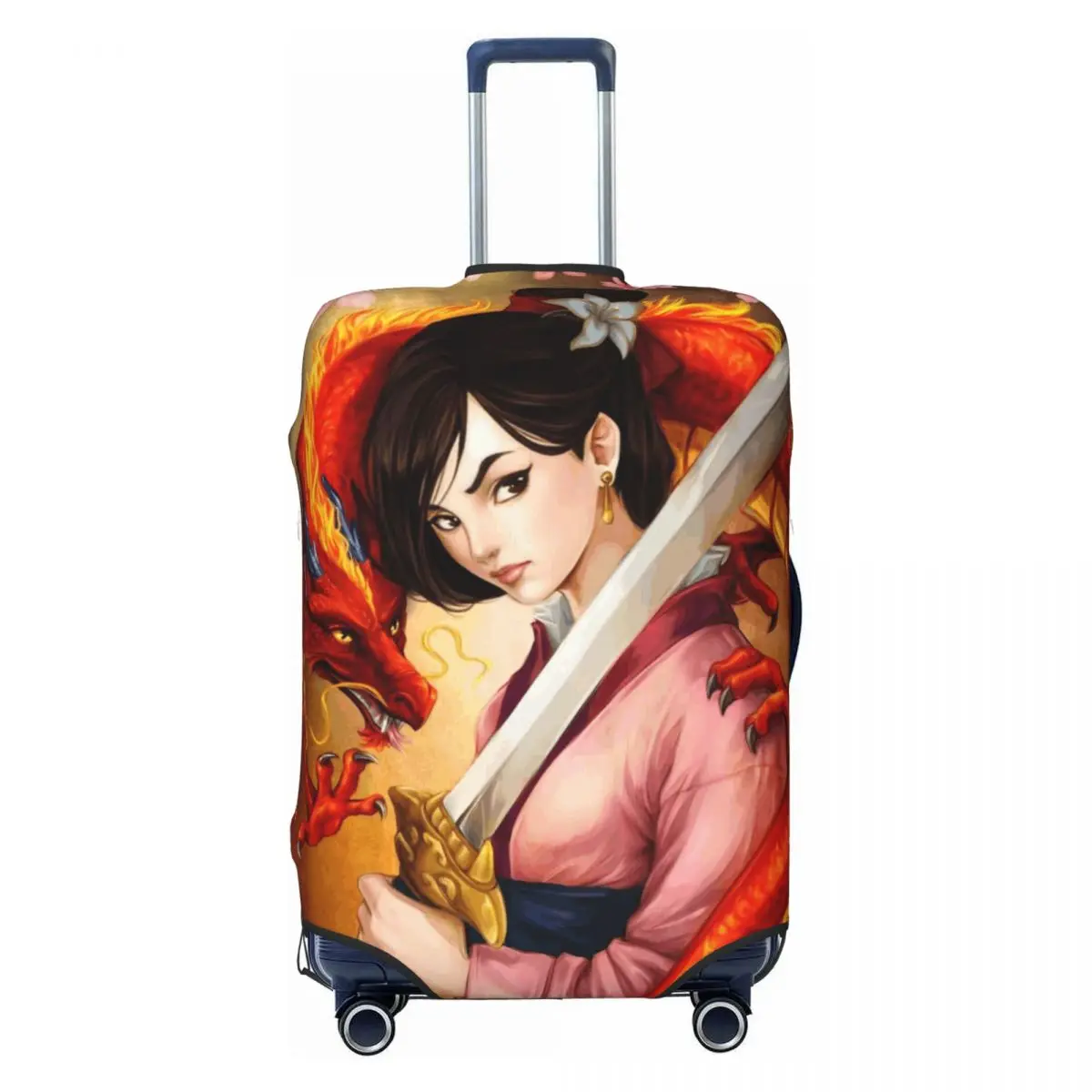 

Чехол для багажа Мулан на заказ, эластичный защитный чехол для чемодана с милым рисунком принцессы «Храбрый герой», подходит для 18-32 дюймов