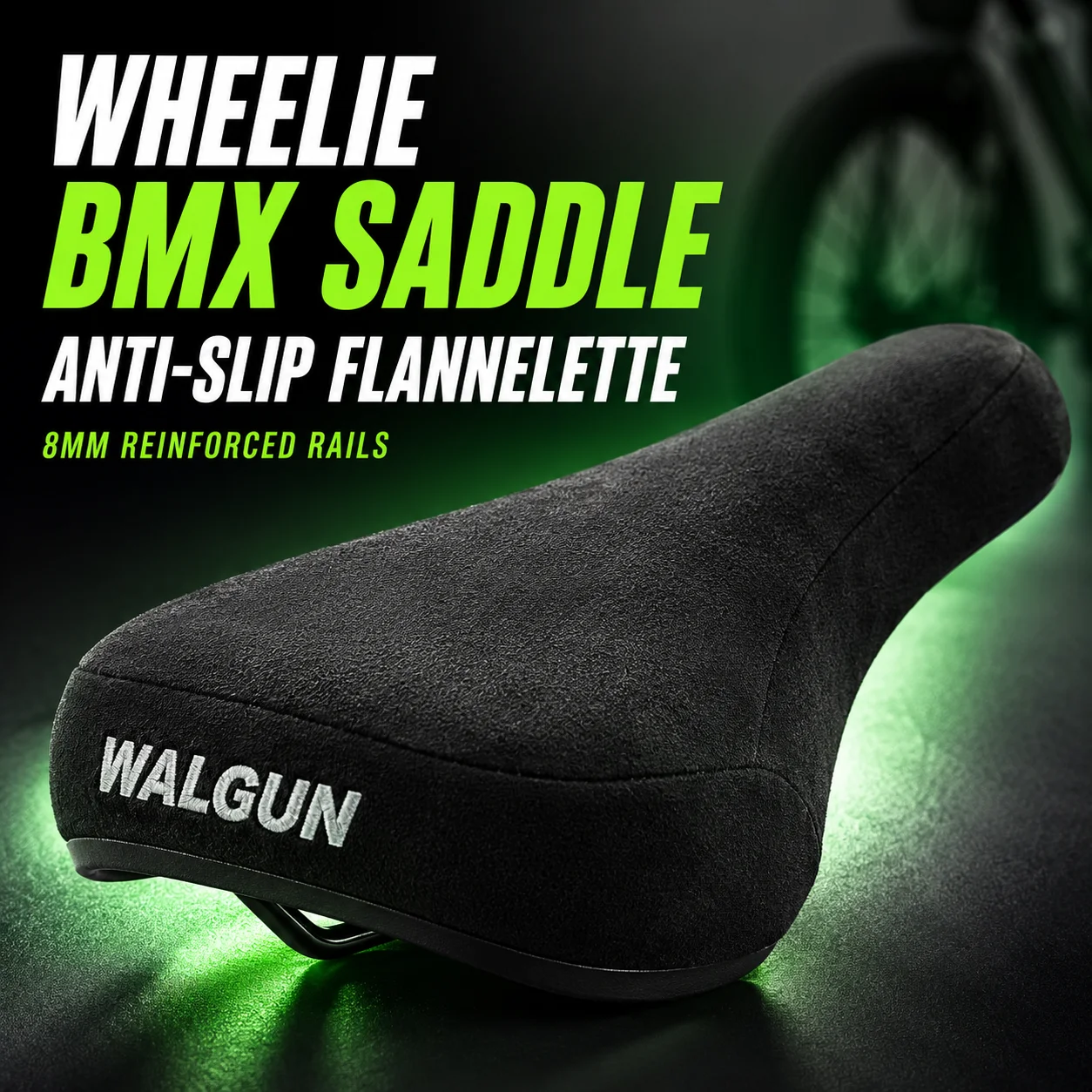 Sillín WALGUN BMX Wheelie Antideslizante para Bicicleta, Asiento para Freestyle, Piñón Fijo, Acrobacias, BMX, para Trucos en la Calle
