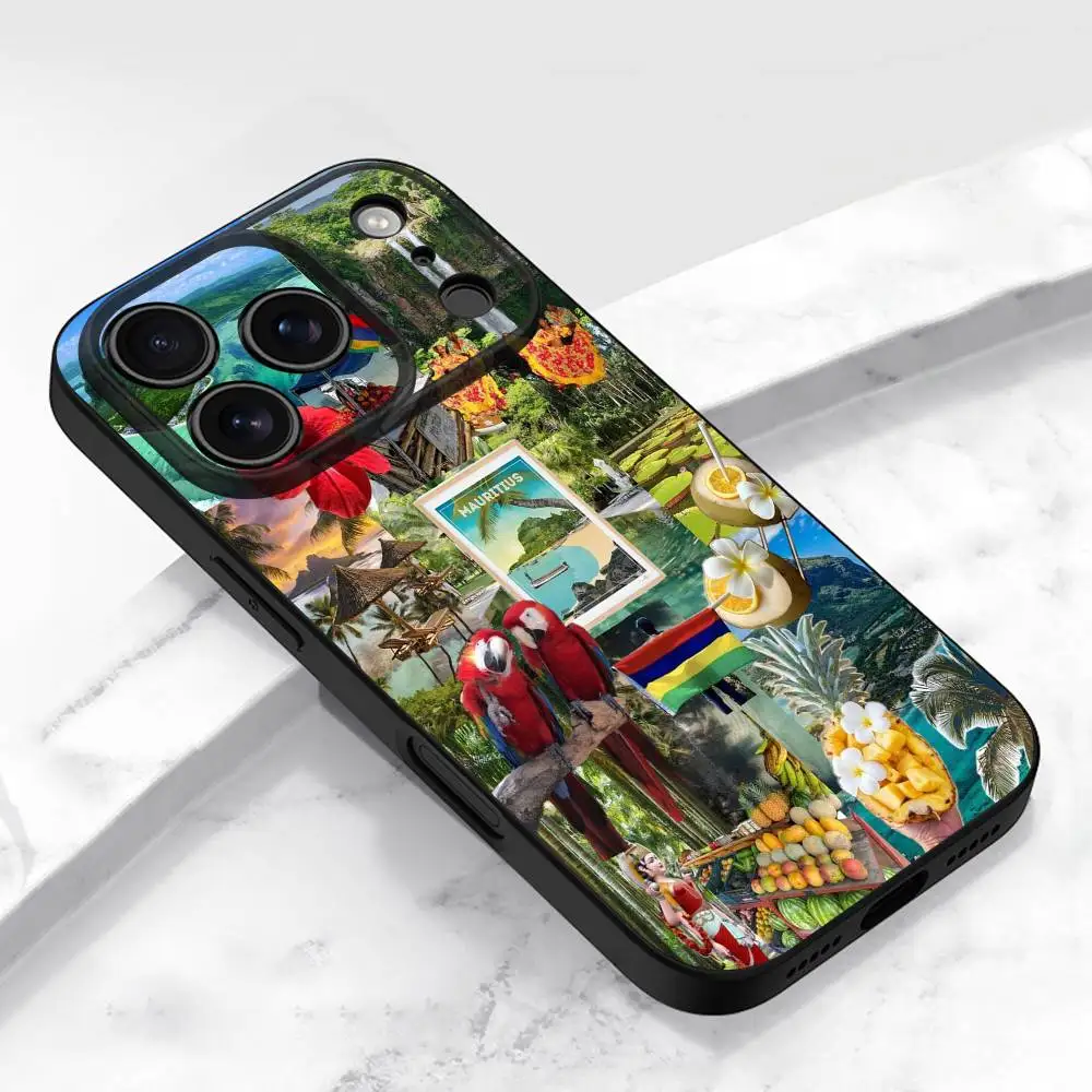 Coque de téléphone de voyage avec drapeau de passeport mauriceux, pour iPhone 17,16,15,14,13,12,11,Pro,Max,Plus,E,Air,Mini, housse de protection noire