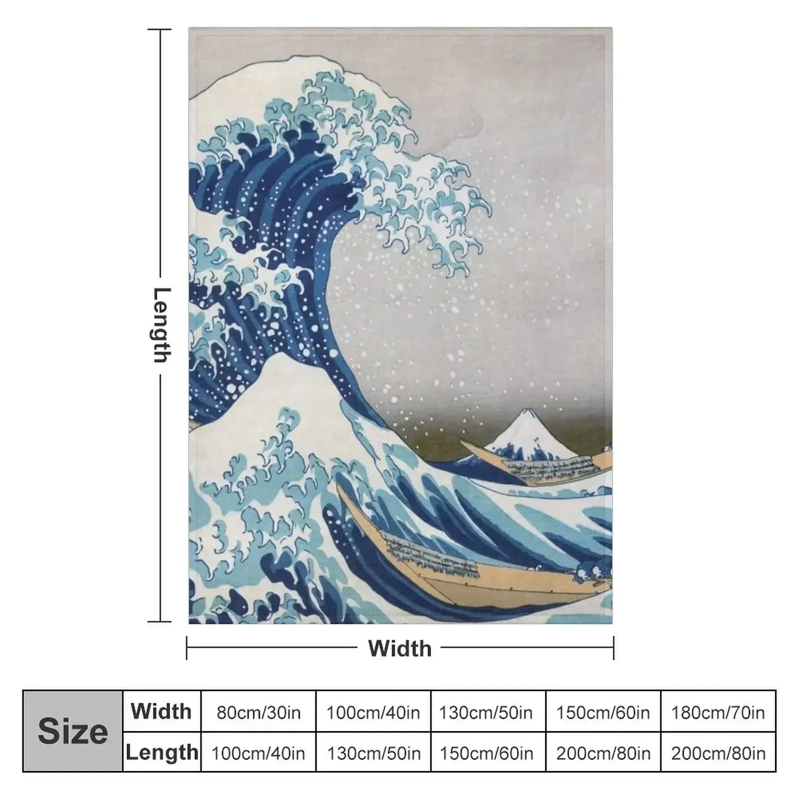 Under the Wave off Kanagawa - The Great Wave - Katsushika Hokusai Gooi deken Luxe St Luxe dekens