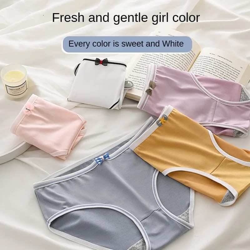 3 pz/set Lingerie Girl mutandine Sexy biancheria intima femminile morbida papillon vita media comodi slip carini intimo da donna traspirante