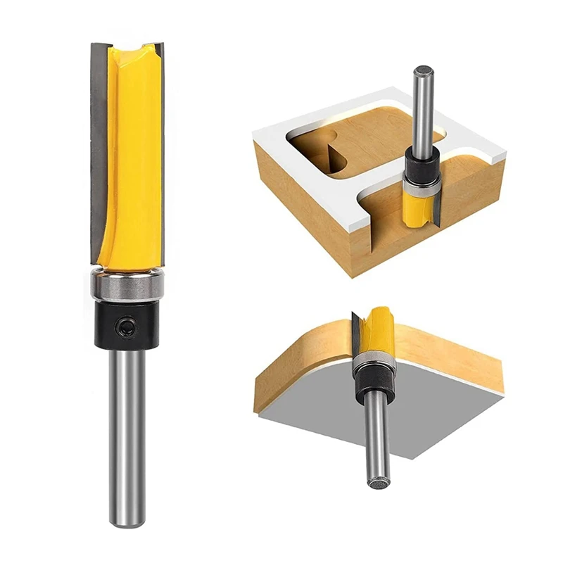 Flush Trim Router Bit Set,1/4 Inch Schacht Lager Flush Trim Bits Set, Snijlengte 1/2Inch, 3/4 Inch, 1Inch, 1-1/2Inch