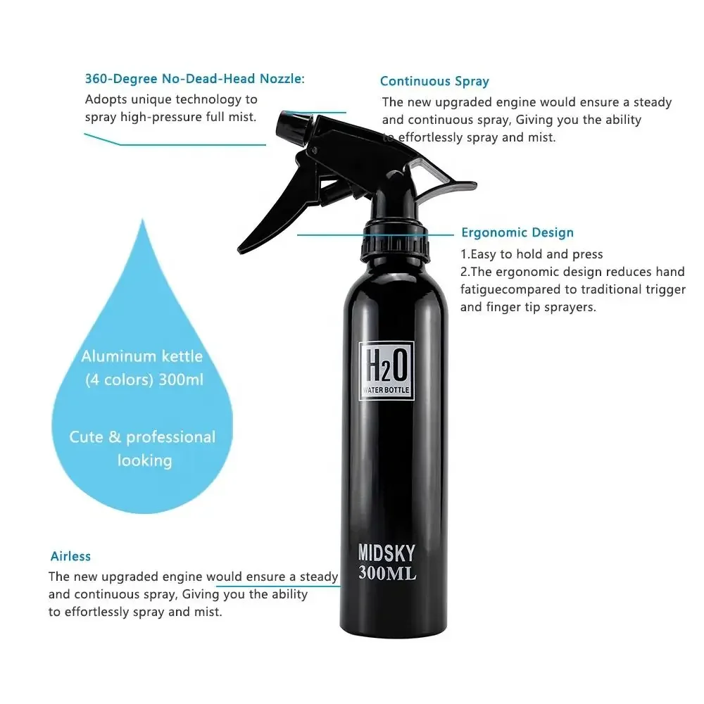 500ml Spray Bottle Refillable Mist Bottle Dispenser Hairdressing Empty Bottle Aluminum Salon Water Bottles Pulverizador Agua