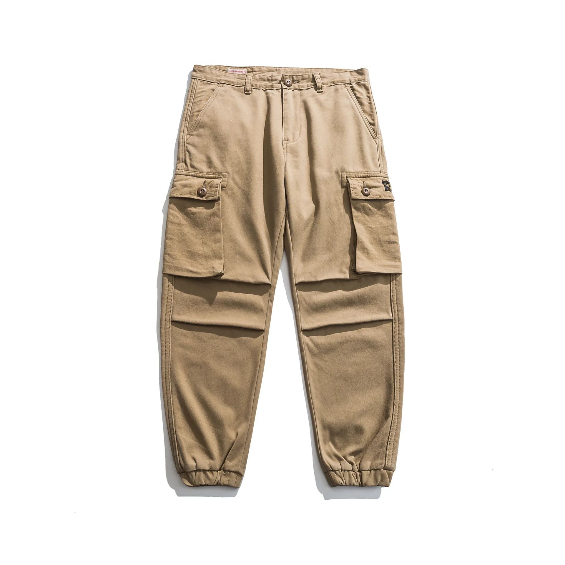 Chigujizao_Japanese retro terciopelo y monos con puños engrosados para hombres en otoño e invierno_pantalones deportivos informales lavados