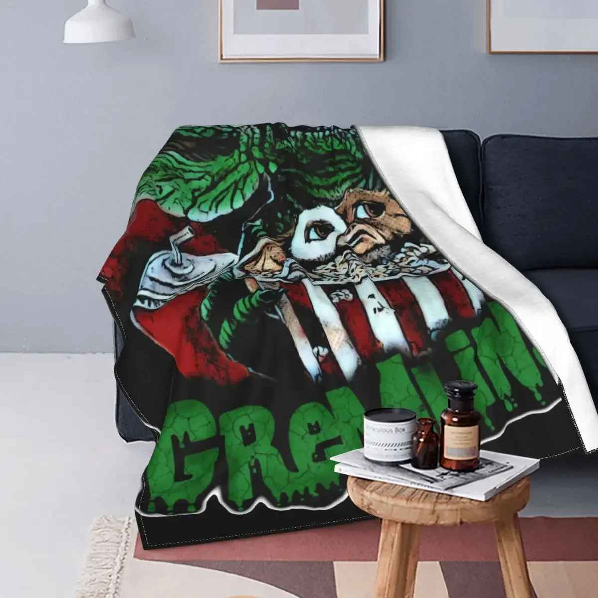 Gremlins Gizmo 80s Movie Mogwai Monster Horror Retro Blankets Flannel Ultra-Soft Throw Blankets for Bedroom Sofa Bed Rug