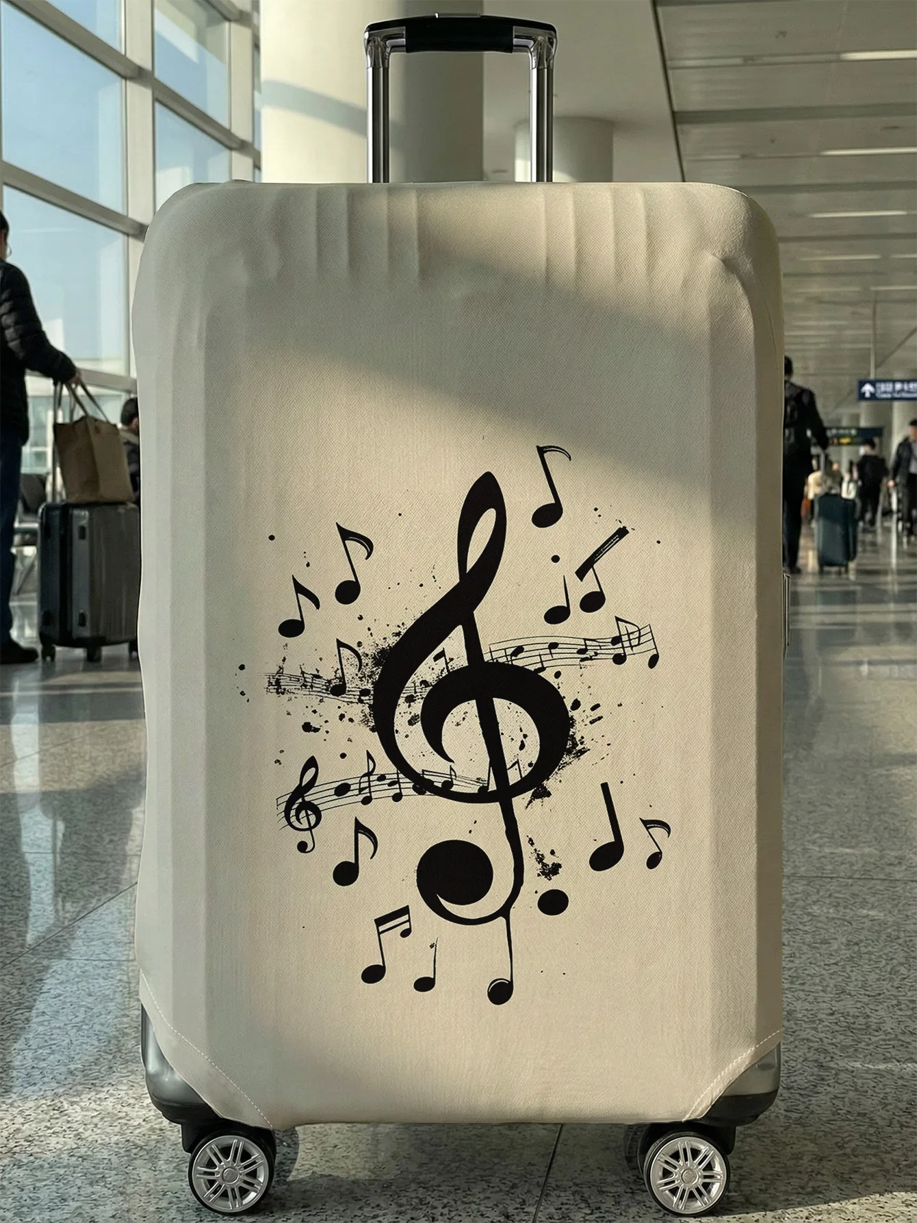 

Чехол для багажа с принтом музыкальных нот, подходит для чемоданов 18-32 дюймов, чехол для ручки чемодана, дорожные аксессуары