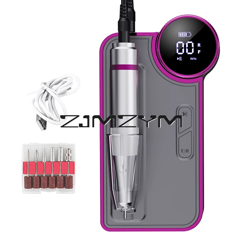 35000RPM Rechargeable Nail Drill Machine Adjustable Speed Portable Nail Polish Machine  Tool Manicure