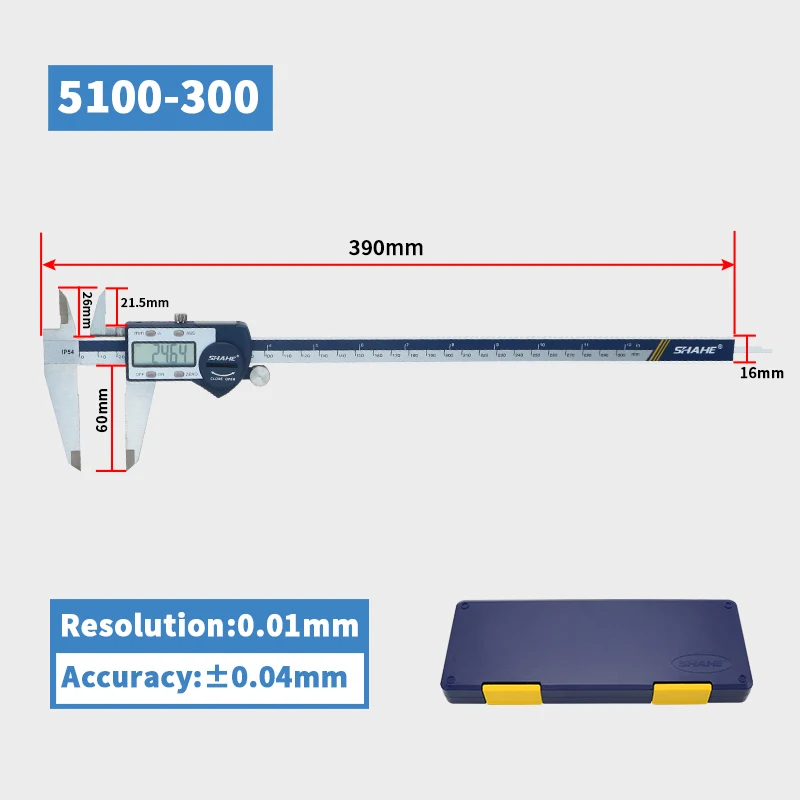 SHAHE Digitales Messschieber-Messwerkzeug, Mikrometer, 6 Zoll/150 mm, Edelstahl-Messschieber mit extra großem LCD-Bildschirm