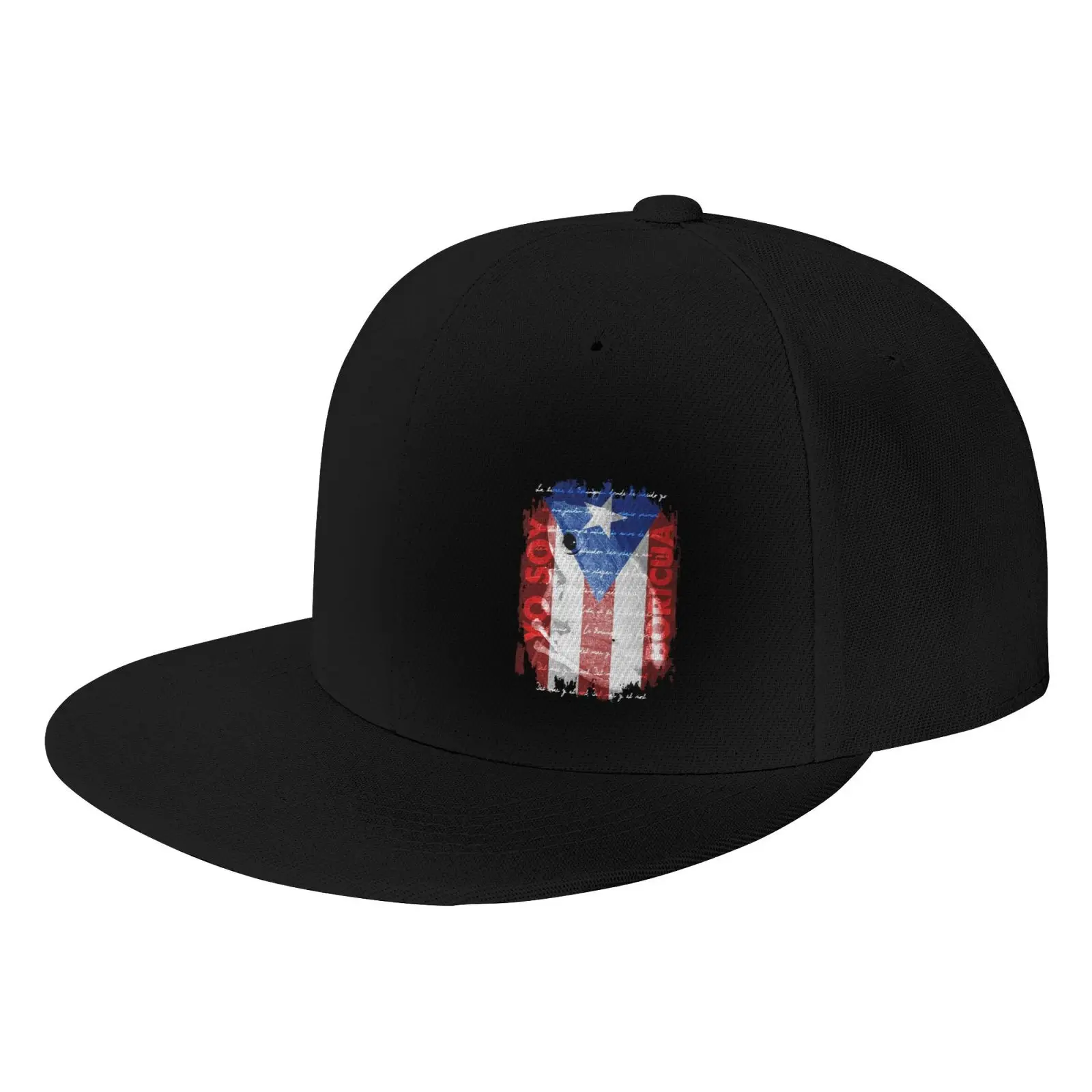 Vintage Puerto Rico Flag Snapback Cap One Size Fits Most Hip Hop Flat Brim Unisex Casual Sun Hat for Men Women