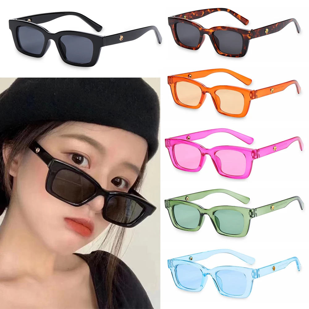 New Fashion Driver Goggles Square Frame Retro Sun Glasses Rectangle Sunglasses Sunglasses for Women Ladies Eyeglasses