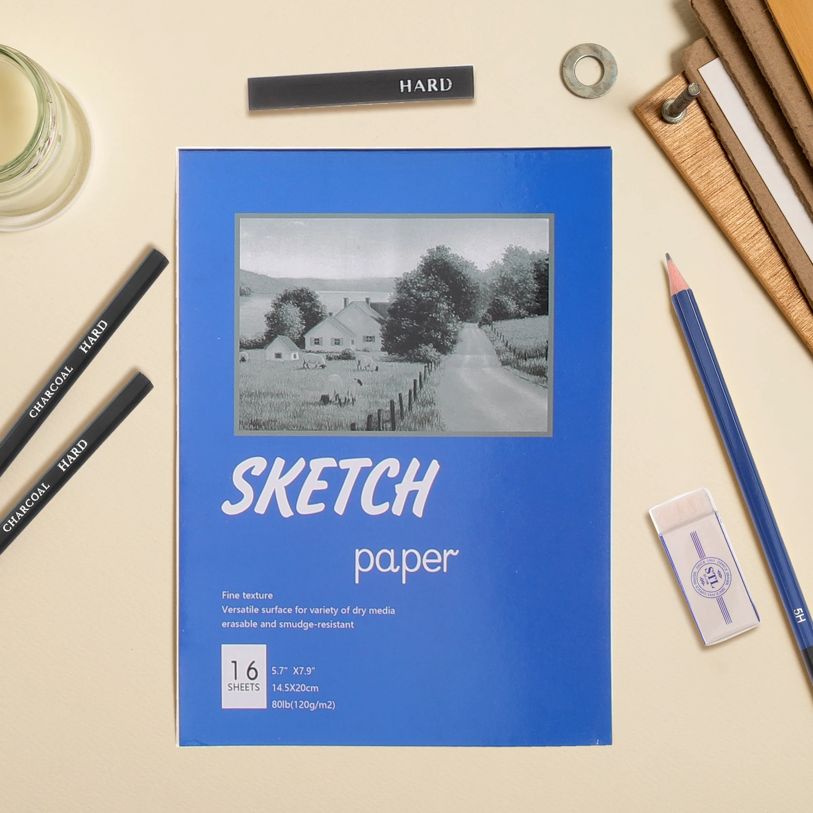 

1 set Sketch Drawing Kit Art Supplies Charcoal Pencils High Grade Material Home School Studio Use Professional
