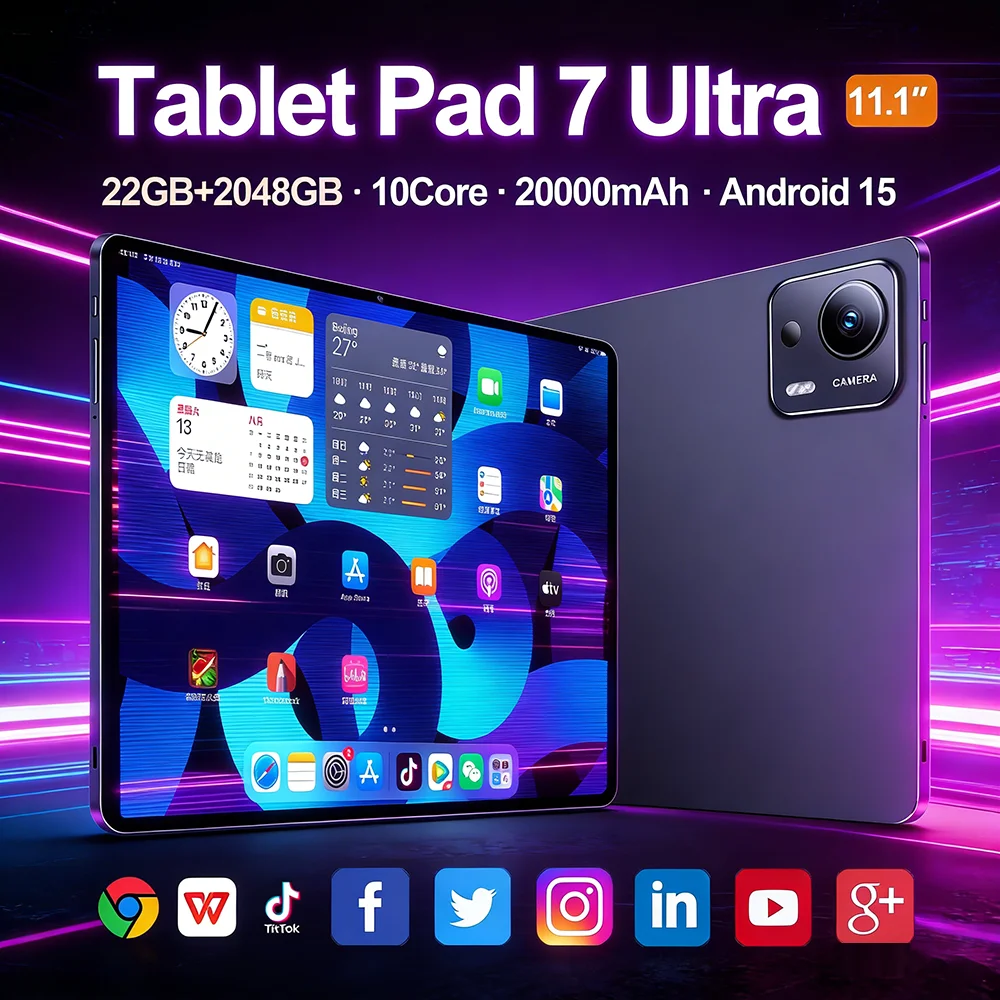 2026 Pad 7 Ultra Pro Tablet PC Snapdragon 8 gen3 Android 15 22GB+2TB 5G Dual SIM 10 Core 20000mAh 5G WiFi WPS Original 7Ultra