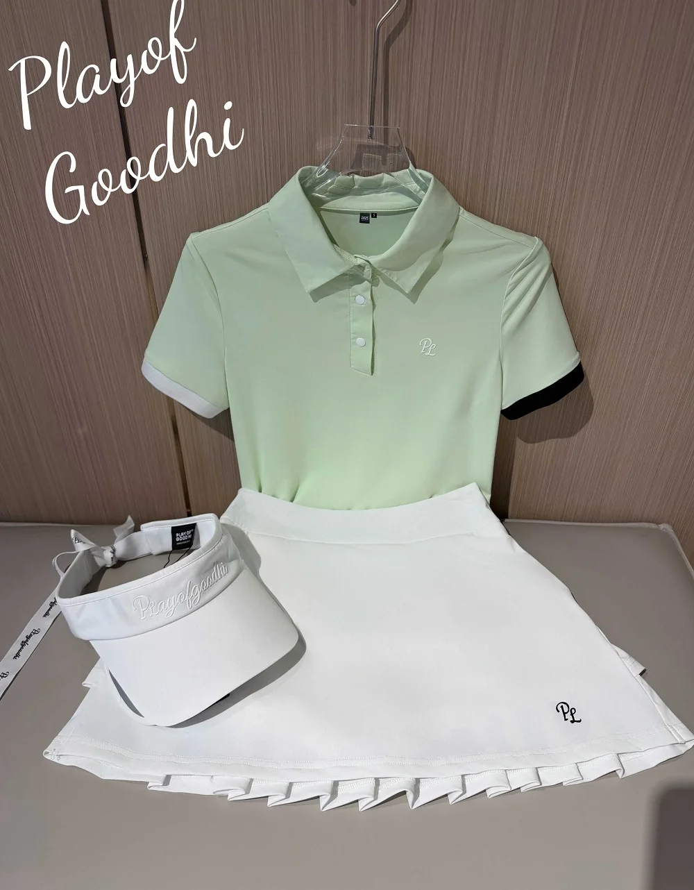 PL New Golf Tops for Women Quick-dry Short-sleeved Polo Shirt Ladies Pleated A-lined Golf Skirt Fashion Tennis Skorts XS-XL