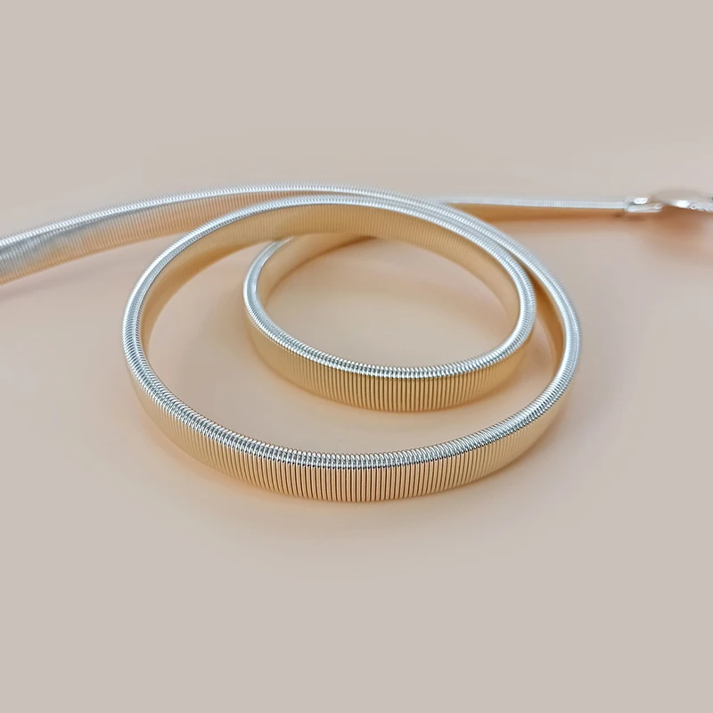 موضة الذهب حزام على شكل سلسلة الإناث الخصر قابل للتعديل مصمم أحزمة للنساء جودة عالية العلامة التجارية الفاخرة فاسق فستان معدني حزام الخصر #5