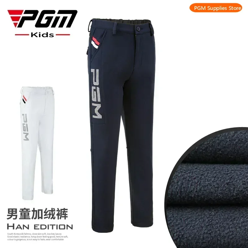 Hot PGM Plush Golf Pants For Children's Clothing, Boys' Autumn And Winter Clothing, Warm And Thick Pants