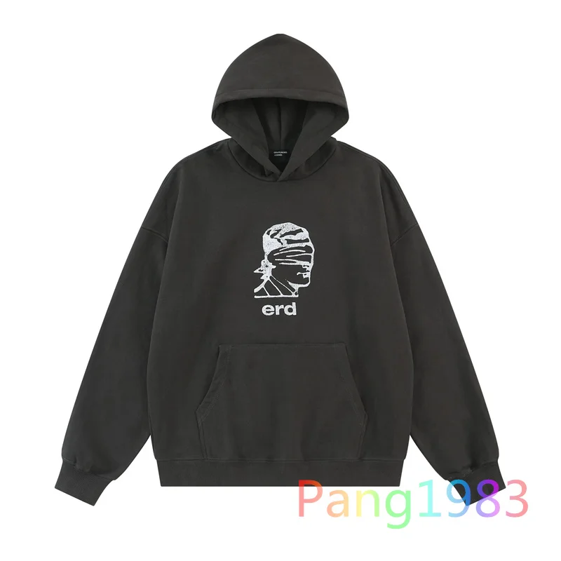 

ERD Vintage Washed Hoodie Men Women High Quality Portrait Print Hooded Sweatshirt