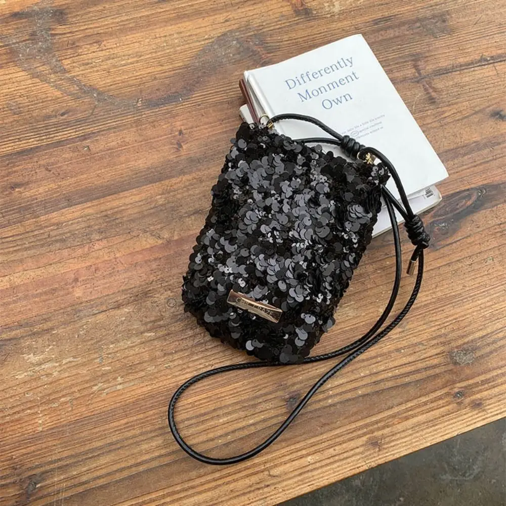 Simple Blingbling Sequin Crossbody Bag Cute Handbag Glitter Bag Large Capacity Mini Square Bag Girl