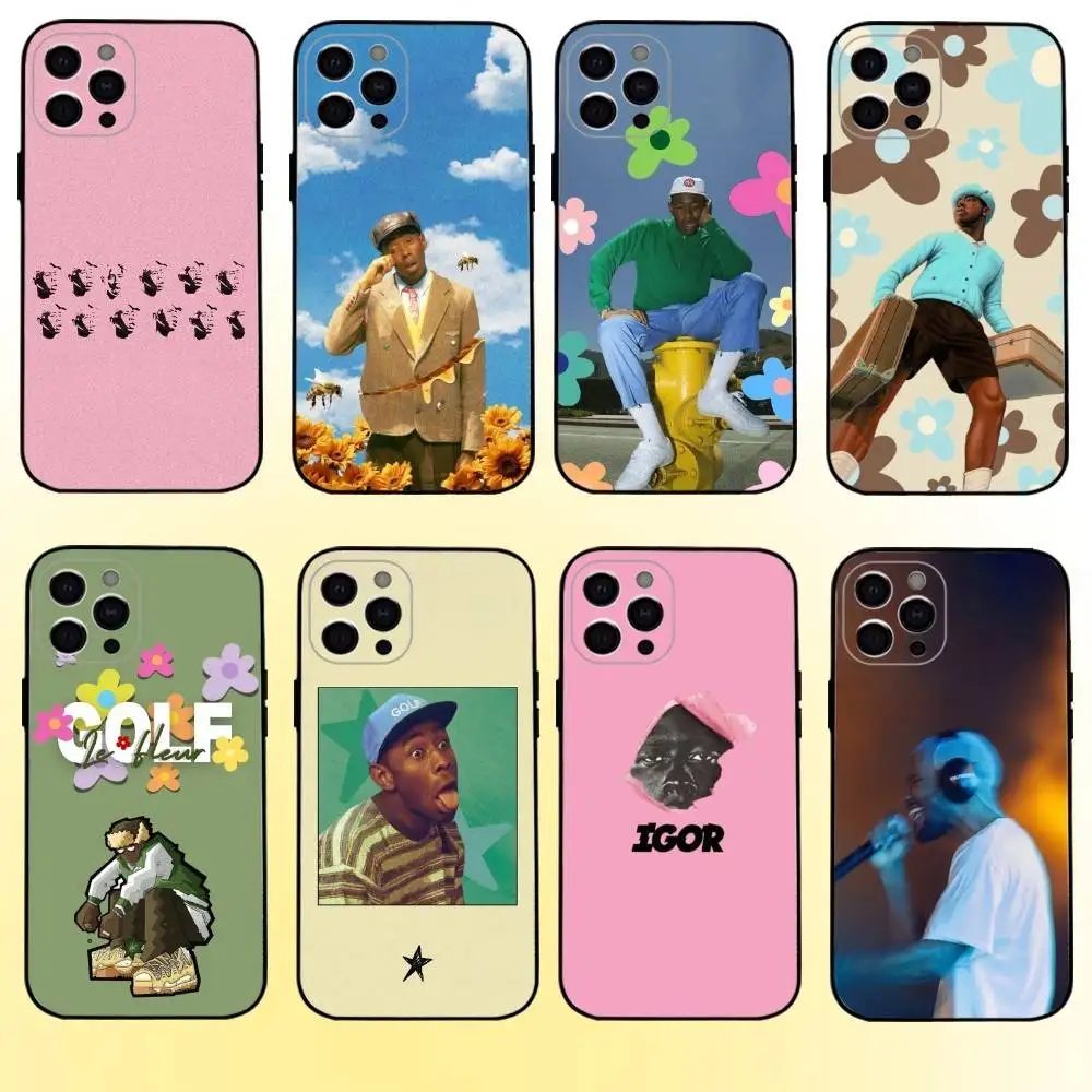 

T-Tylers The Creator Rapper Phone Case For iPhone17,16,15,14,13,12,11 Plus,Pro Max Soft Black Cover