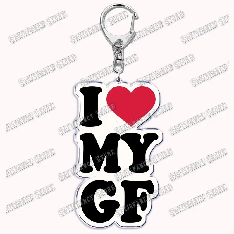 Simple Letter I Love Me My Girlfriend Keychain for Accessories Jewelry Bag Key Ring Keychains Bf Couple Lovers Valentine Gifts