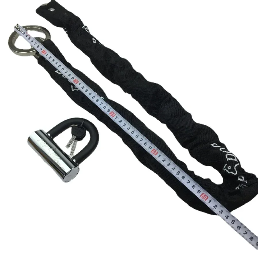 1set for Car anti-hydraulic scissors chain lock motorcycle giant ring Keychain lock, stainless steel chain