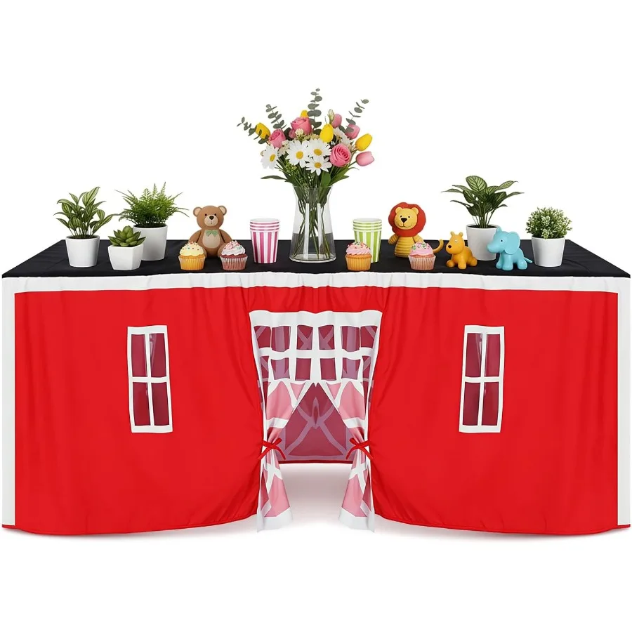 10 pés x 7,5 pés grande playhouse pano de mesa forte tenda capa playhouse interior ao ar livre toalha de mesa para festa de aniversário playgroun