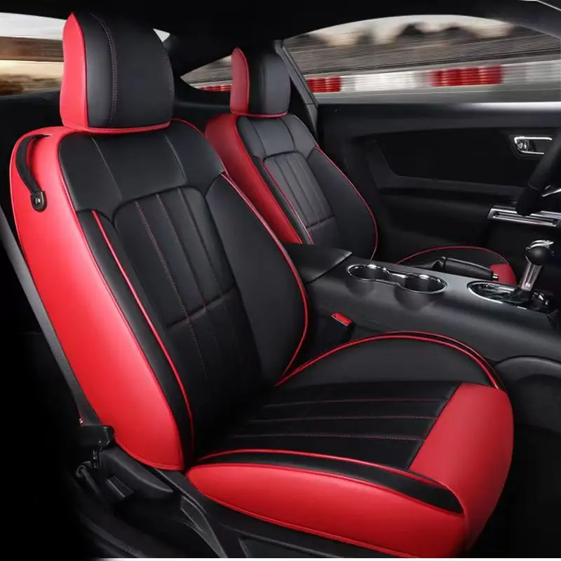 Maßgefertigt für 2015 2016 2017 2018 2019 2020 2021 2022 2023 2024 Mustang Coupe Convertible Autositzbezüge aus Kunstleder – Detail 31