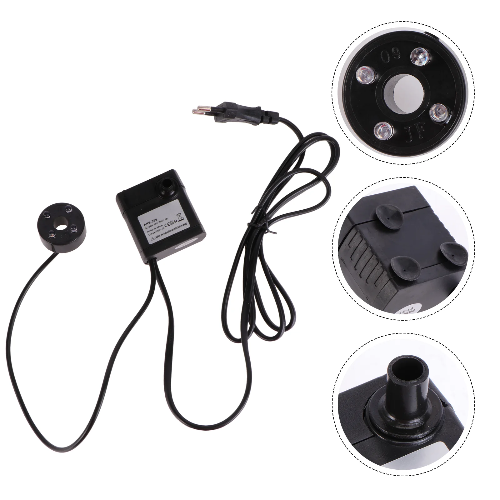 

3-25W Submersible Water Pump with LED Light for Fountains Ponds Aquarium Fish EU UK Plug