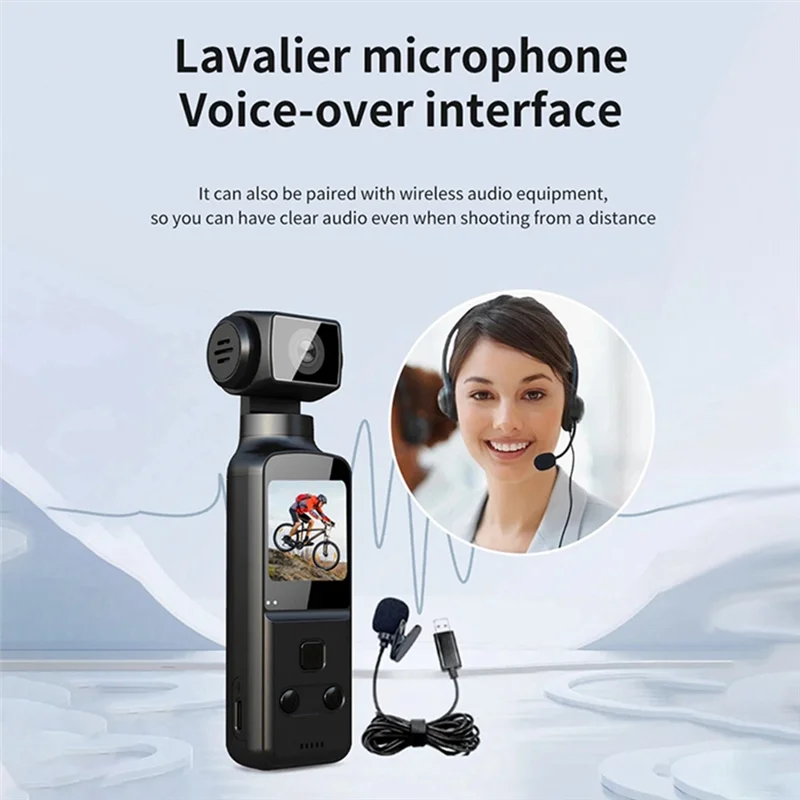 FFYY-4K Fotocamera corpo con microfono esterno, mini WiFi digitale tascabile per sport all'aria aperta, bici, viaggi, Action-64GB