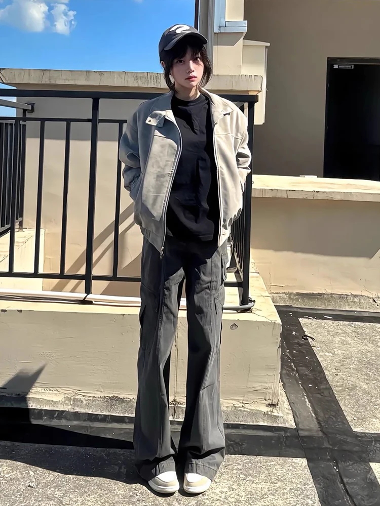 

Cleanfit Dyed ort Jaet Мужской повседневный воротник-стойка с воротником-стойкой Мотоцикл Sle Американский тренд Flight Jaet Осенняя одежда