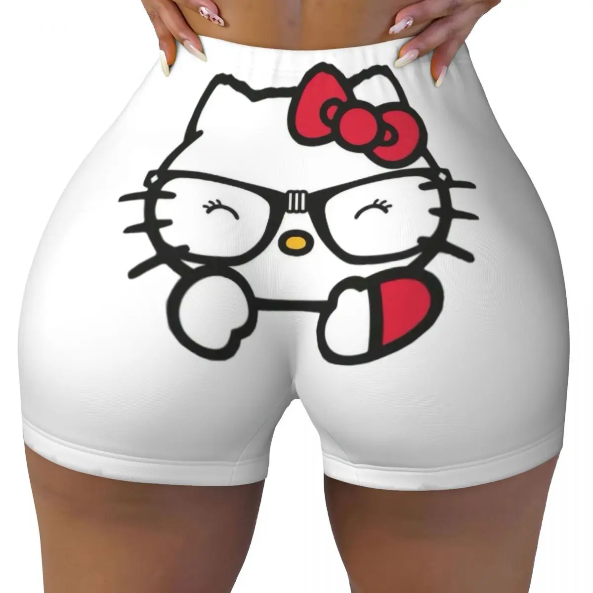 Hello Kitty Cute Cartoon Yoga Shorts Women's Volleyball Biker Fitness Workout Gym Pants