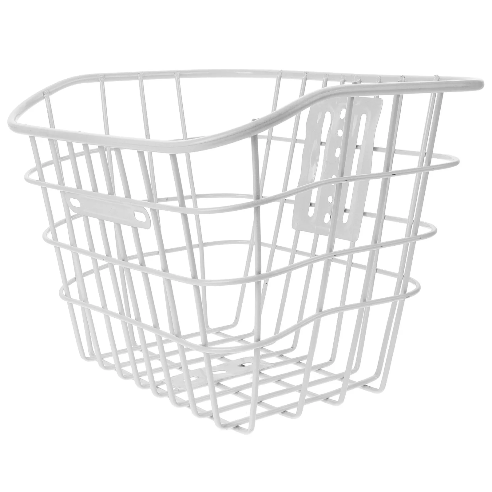 

Front Basket For Electric Bike Bicycle Metal Large Sturdy Durable Convenient Storage White Cycling Iron Basket Accessory Part