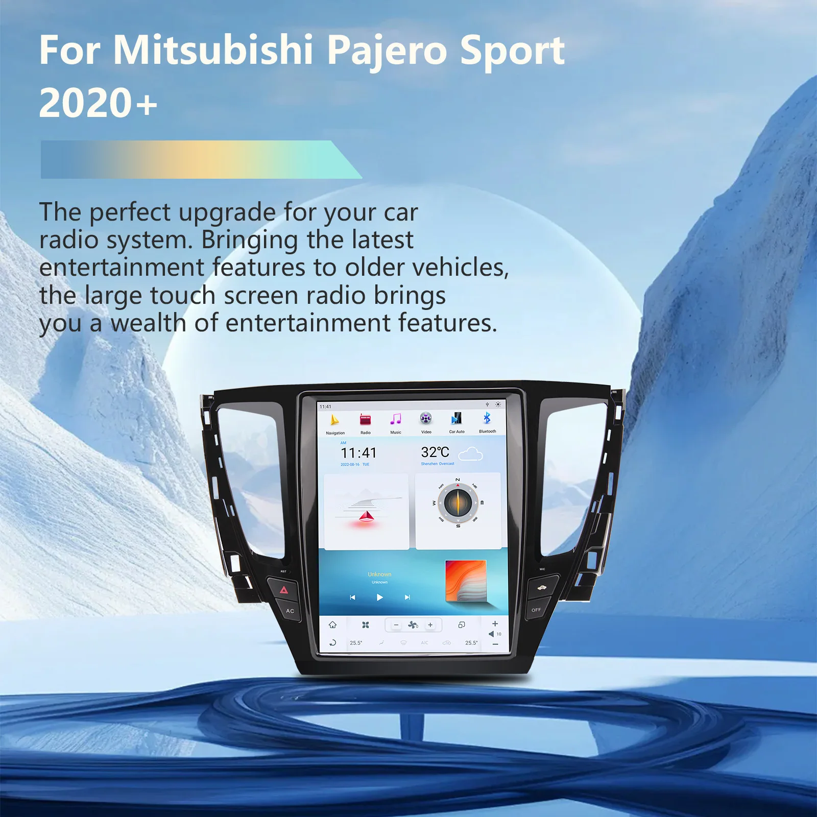 Car Automotive Multimedia Player For Mitsubishi Pajero Sport 2020+ Android 13 Radio Carplay Audio Stereo Screen 1Din Head Unit