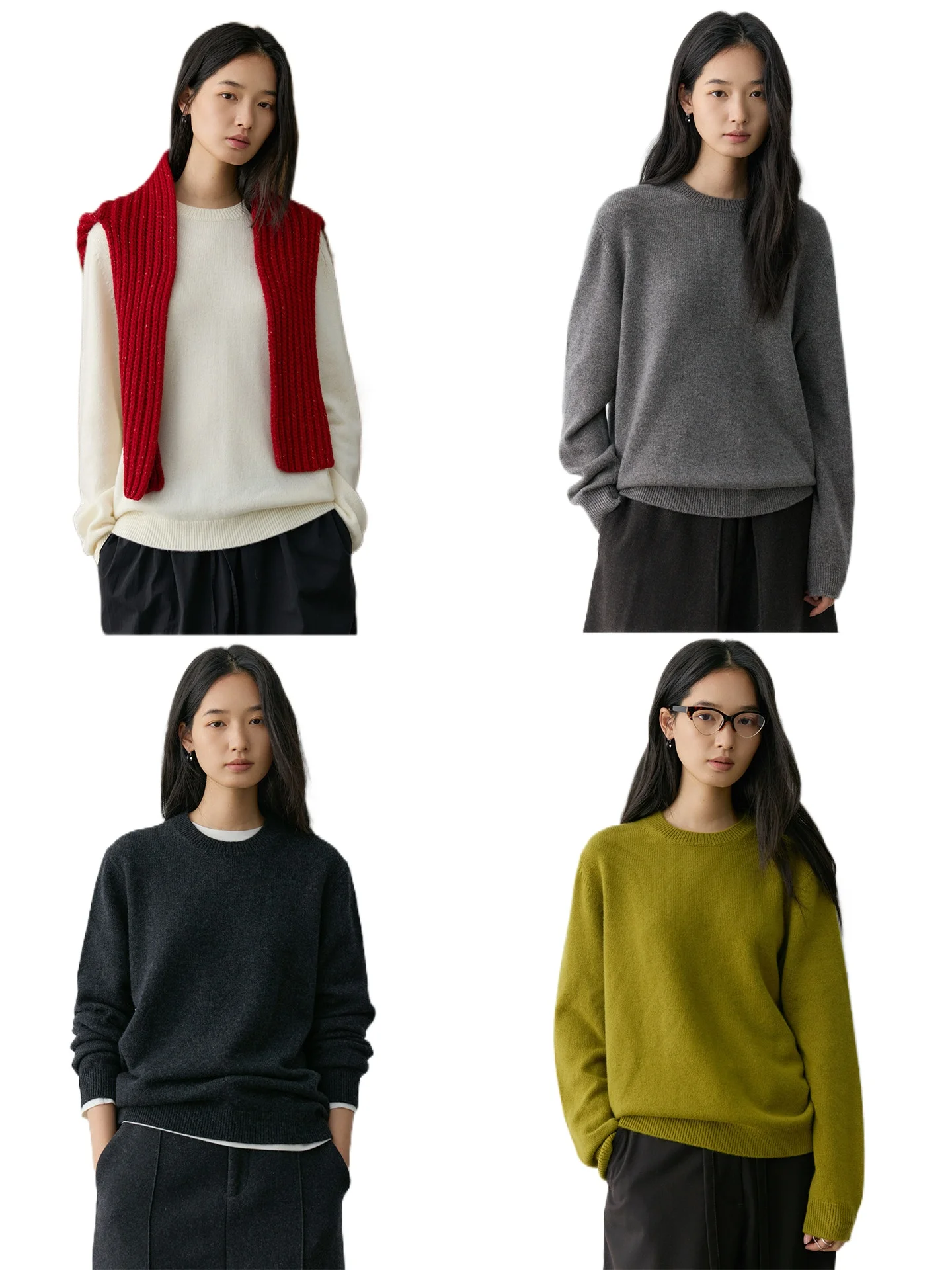 

Свитер женский Star Same Style _ тонкий, свободный, из чистого кашемира Consaini AU, с круглым вырезом, вязаный