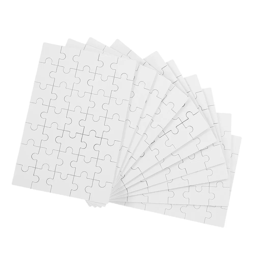 

12Pcs Blank Sublimation Puzzle Blanks Set for Transfer Puzzles DIY Craft Activity Thermal Transfer Puzzle for Home School Use