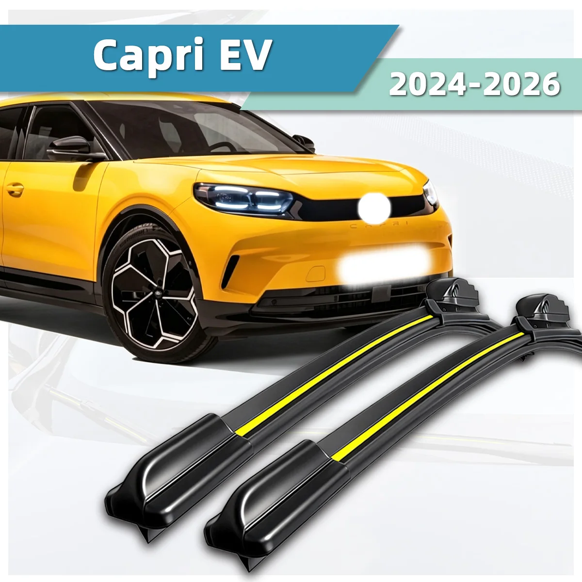 Passend für Ford Capri EV (2024-2026) Wischerblatt Naturkautschukstreifen Knochenlos Geräuscharm Auto Windschutzscheiben Frontscheibenwischer Autozubehör
