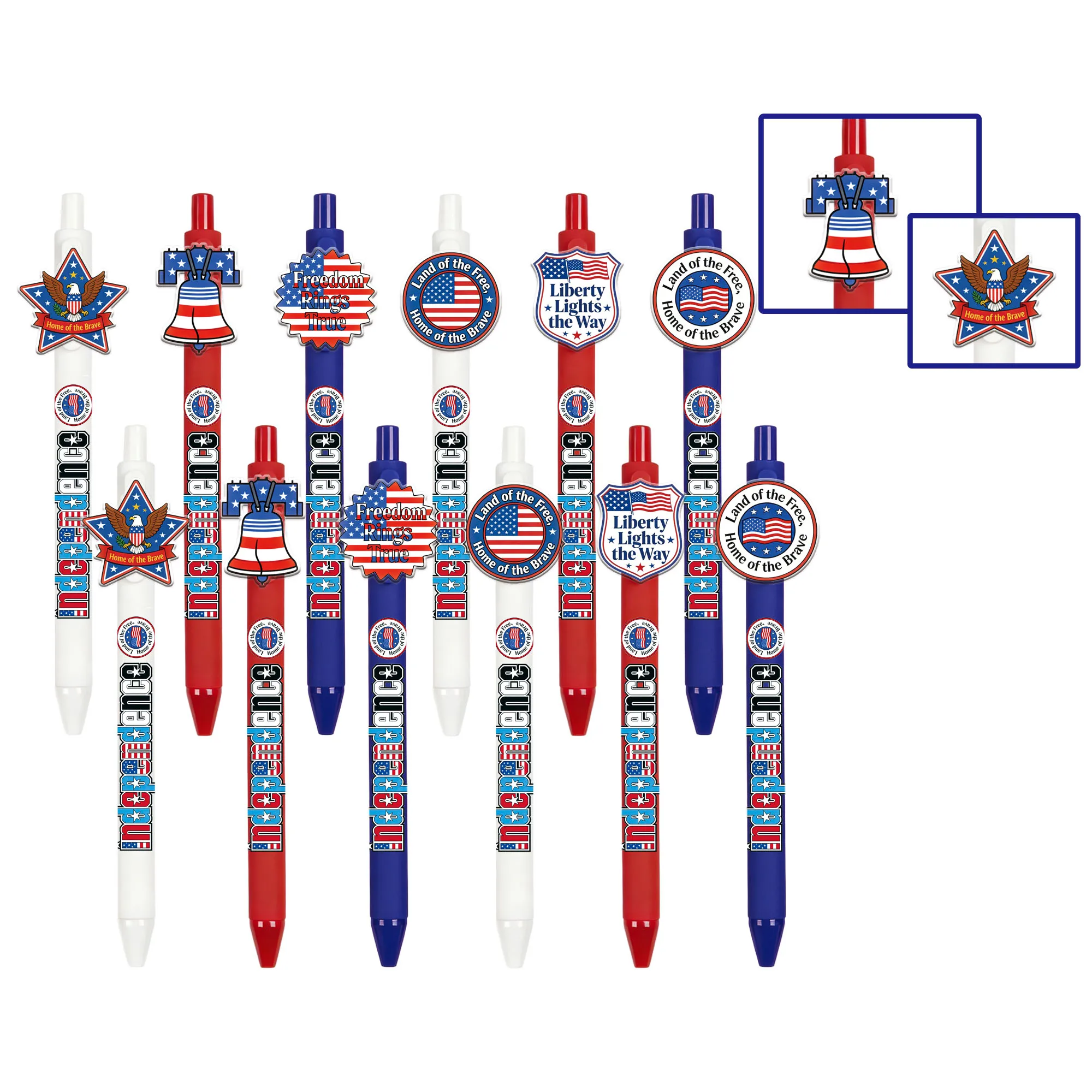 

12pcs/15pcs American Independence Day themed ballpoint pen, student handwriting signature, start of school season