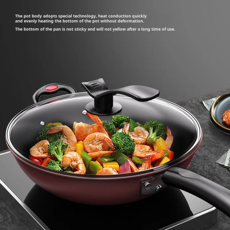 Non-stick Cast Iron Skillet Home Use Seasoning Iron Skillet Induction Stove Flat Bottomed Gas Fuel Universal