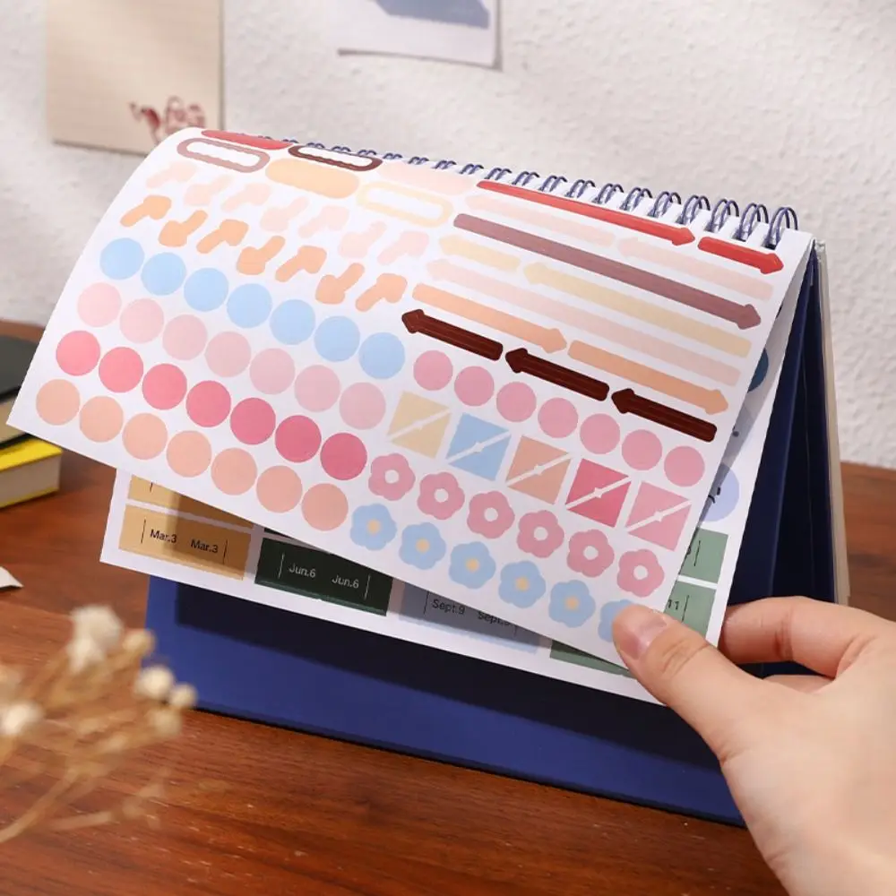 الإبداعية 2024-2025 التقويم 2025 ورقة سميكة تقويم مكتبي الجدول اليومي المحمولة الدائمة الوجه التقويم طالب القرطاسية #5