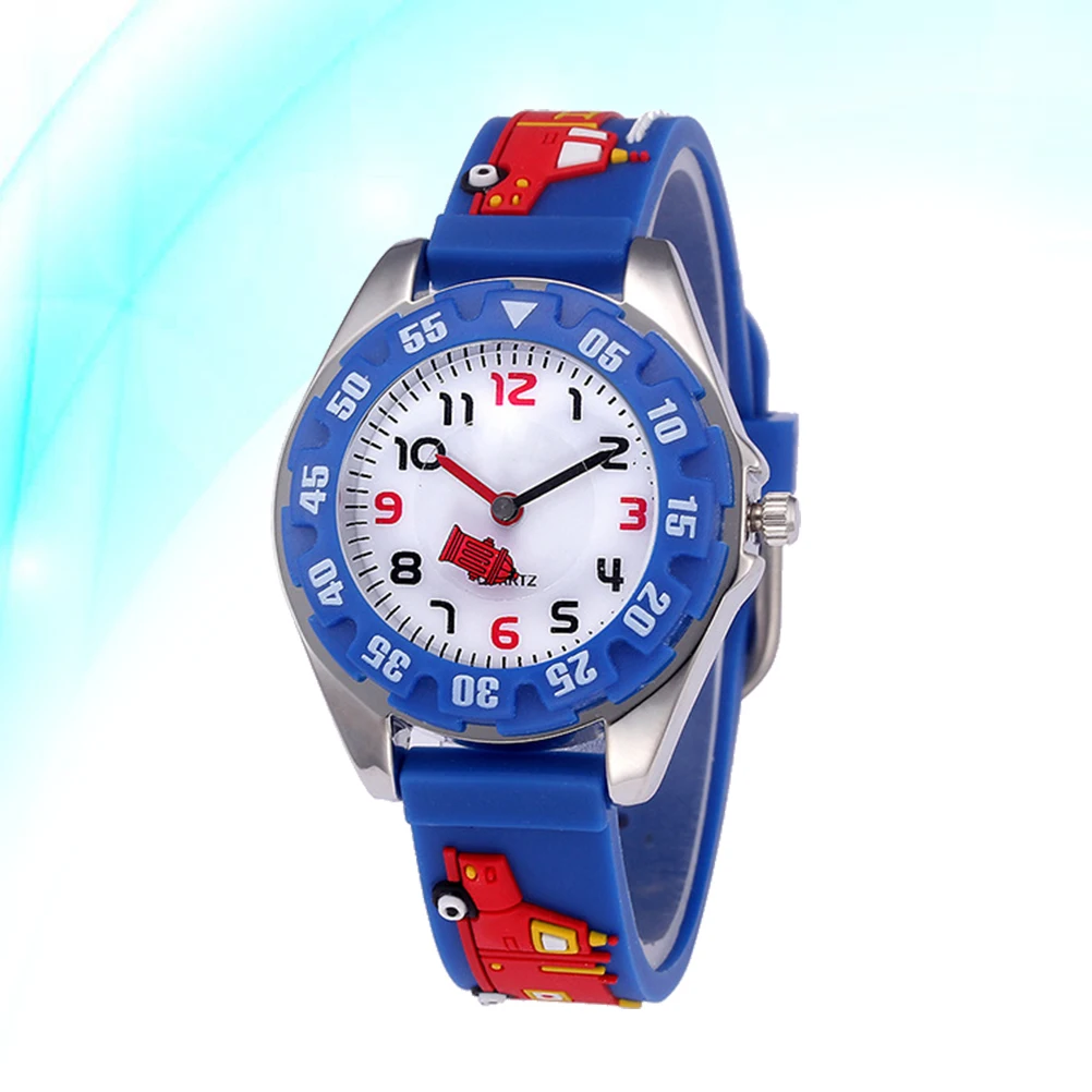 Kids Cartoon Waterproof Watch 3D Quartz Silicone Wristwatch Adjustable Strap Large Dial Easy Read Analog Kids Watches