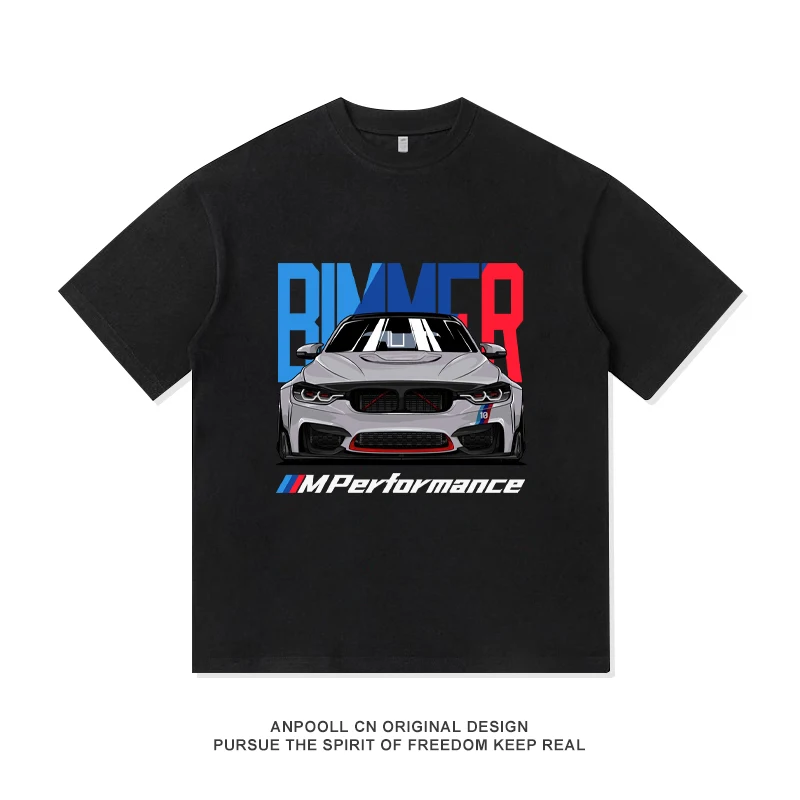 

BMW MPOWER модифицированная культура, летняя хлопковая футболка с немецким принтом и короткими рукавами, мужская свободная одежда