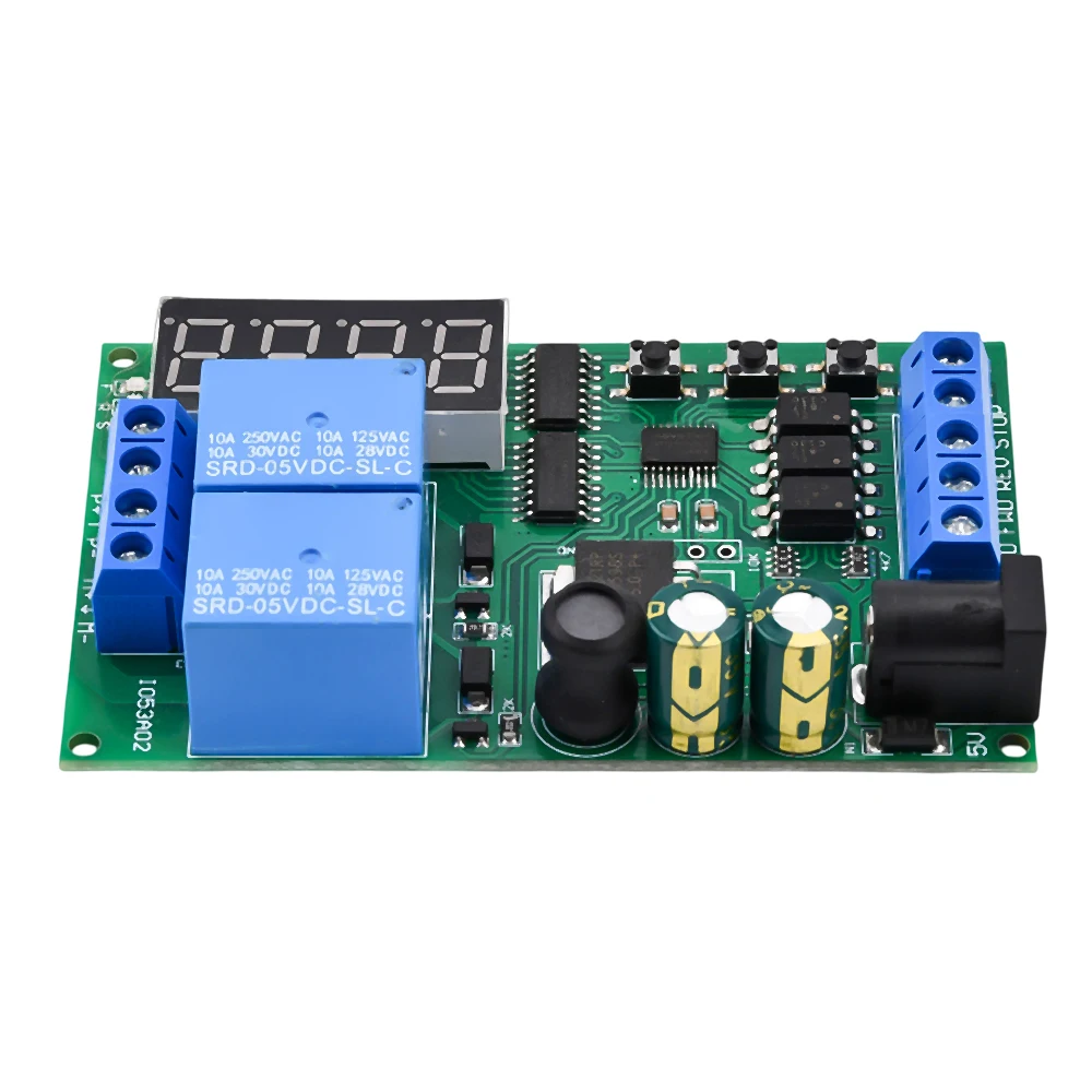 IO53A02 5-24V IO56D02 DC12V 24V Cycle Delay Relay Adjustable Time Control Switch Motor Forward Reverse Controller Time Relay